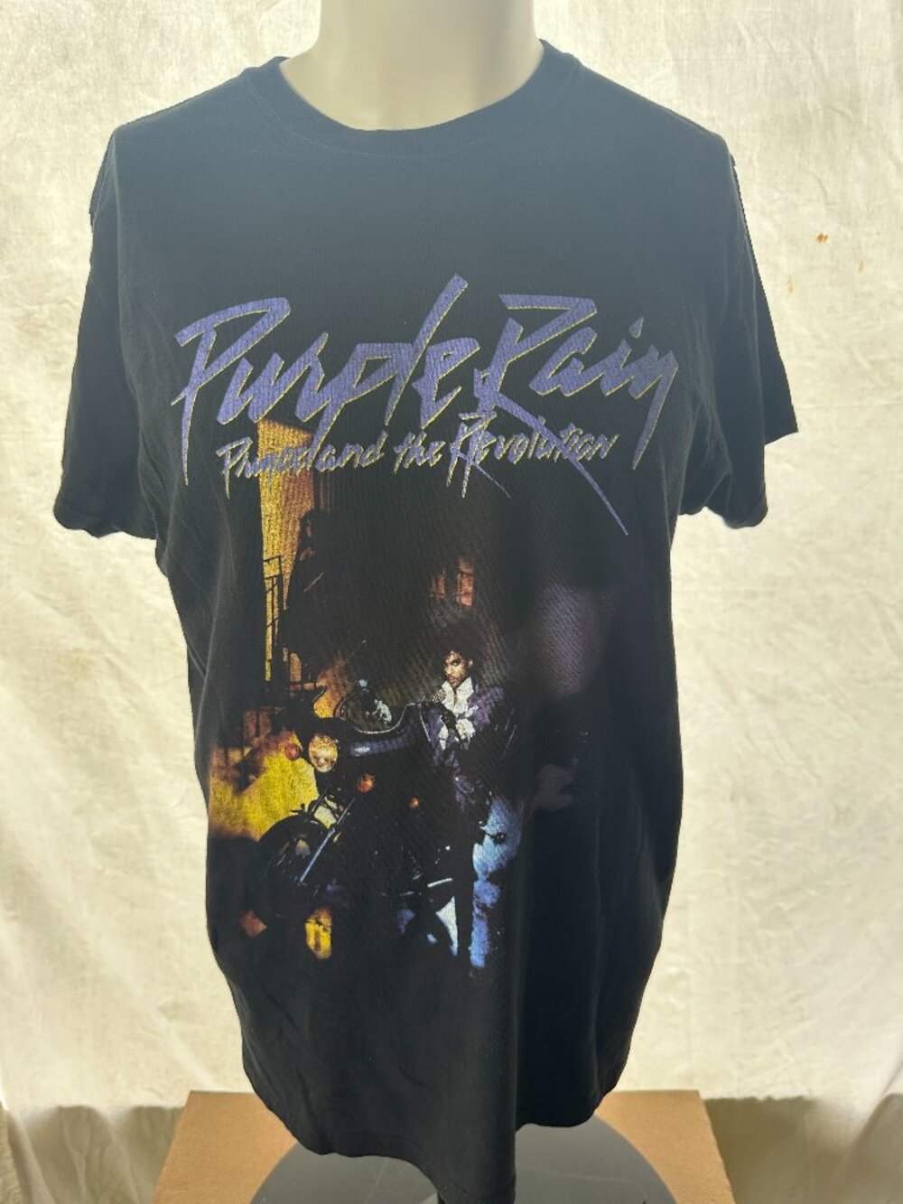 Prince Purple Rain Men's Black T Shirt Size Medium Cotton